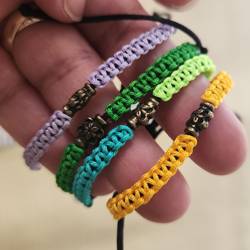 Adjuatable Bracelet Handmade Braided Bracelet 4 Pieces Unisex Multicolor. #02